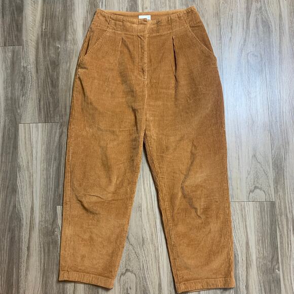 Aritzia Wilfred High Rise Mia Slouchy Cropped Straight Corduroy Trouser Pant - Picture 2 of 6